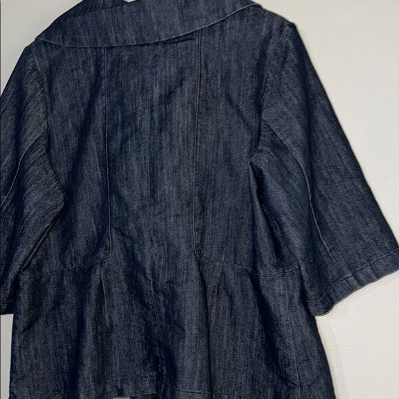 Denim Jean Jacket with Three-Quarter Sleeves - Picture 12 of 14